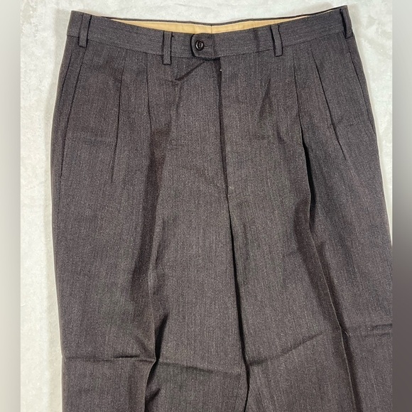 Piatelli 34W 32L Super 100’s 100% Wool Pleated Gray Trousers Barneys New York - Picture 3 of 10